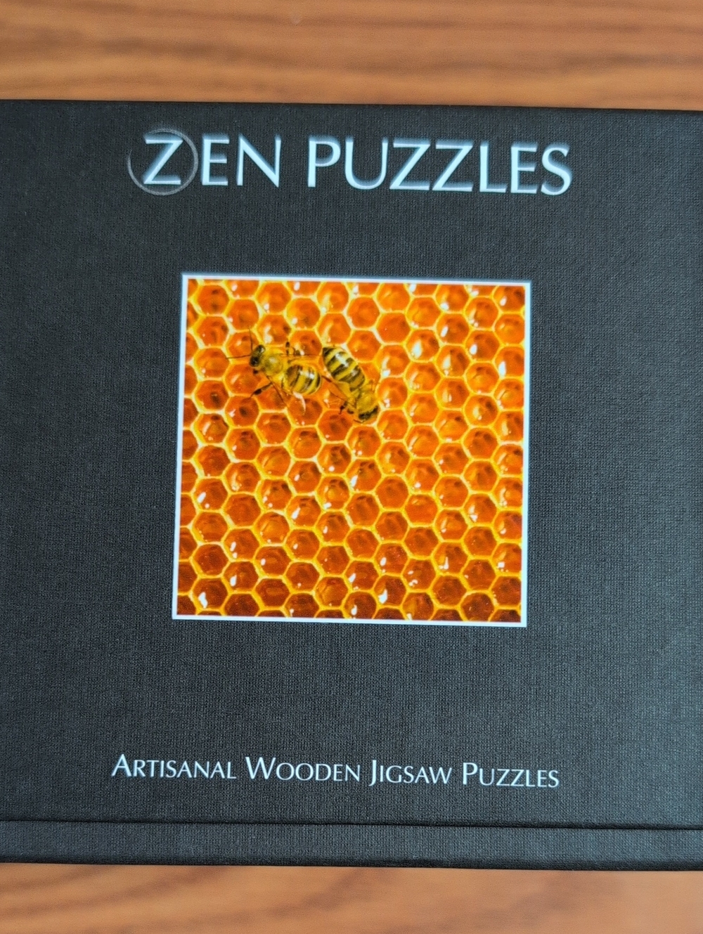 Artisanal Wooden Jigsaw Puzzle - Honeycomb Bee (Black Box)